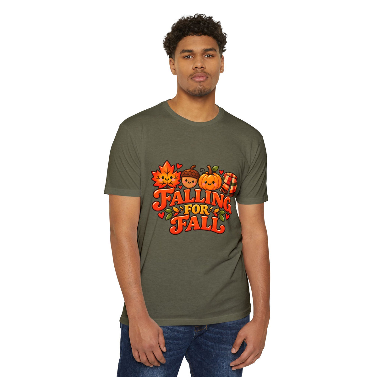 Falling for Fall T-Shirt — Cute Pumpkin & Leaf Autumn Graphic Tee