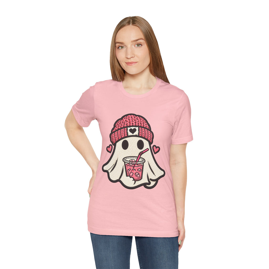 Ghost Boba Tee — Cute Ghost Drinking Bubble Tea Graphic T-Shirt