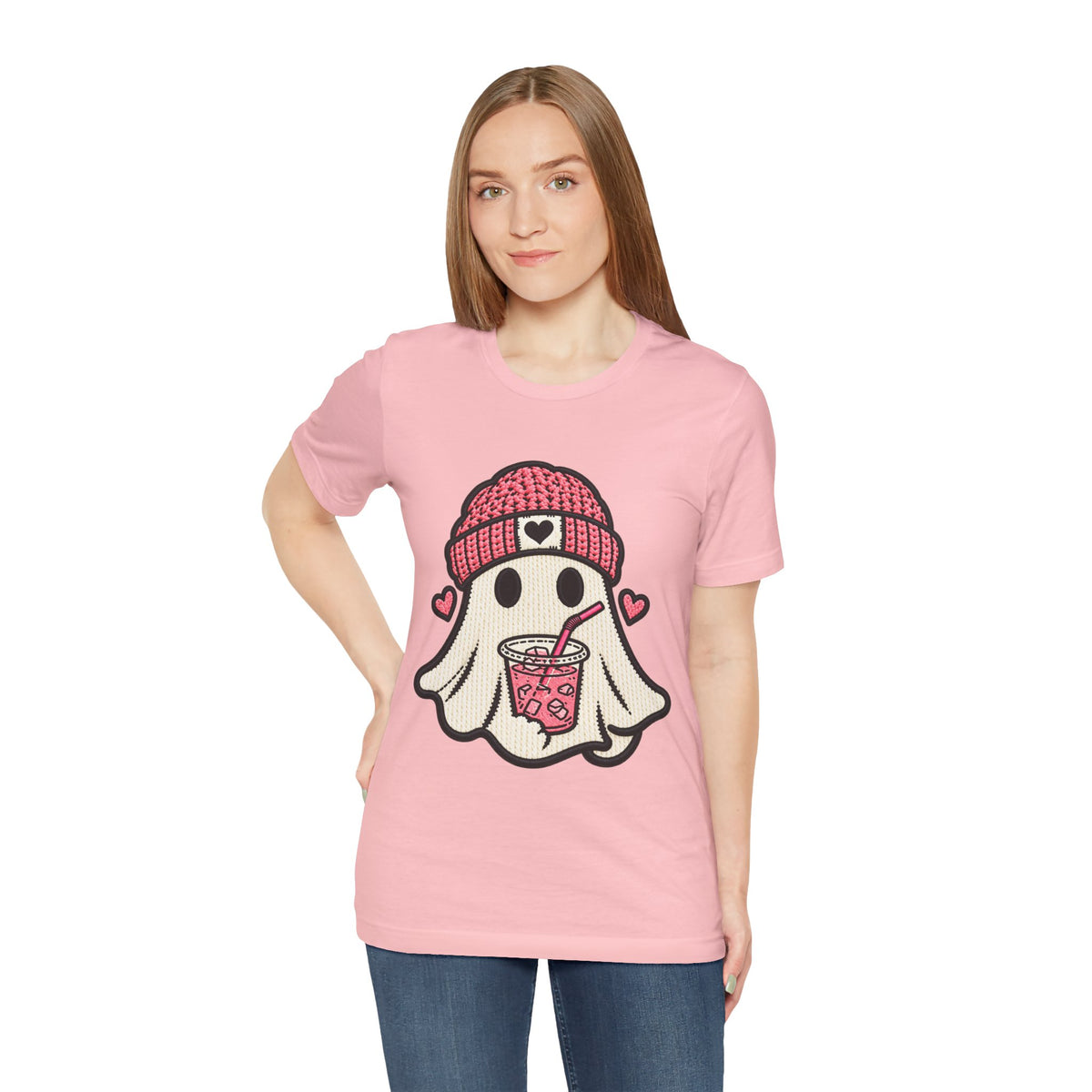 Ghost Boba Tee — Cute Ghost Drinking Bubble Tea Graphic T-Shirt