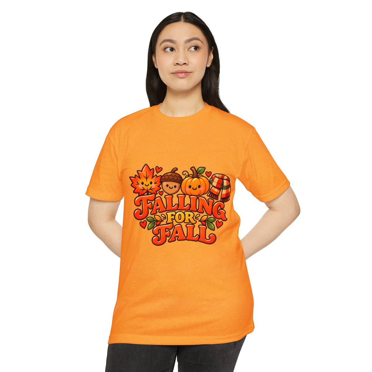 Falling for Fall T-Shirt — Cute Pumpkin & Leaf Autumn Graphic Tee