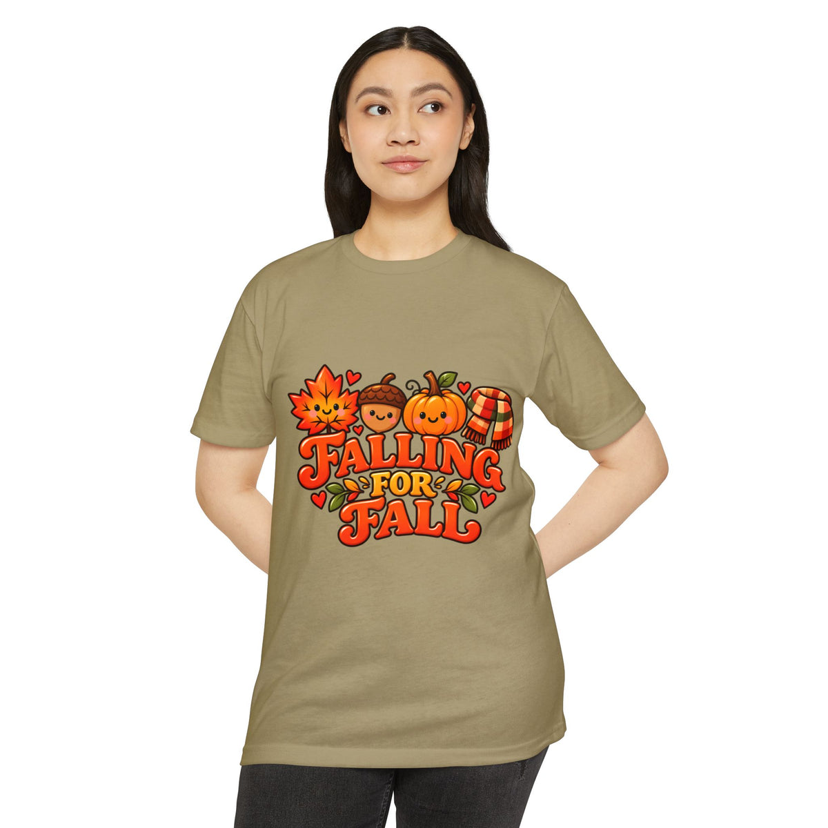 Falling for Fall T-Shirt — Cute Pumpkin & Leaf Autumn Graphic Tee
