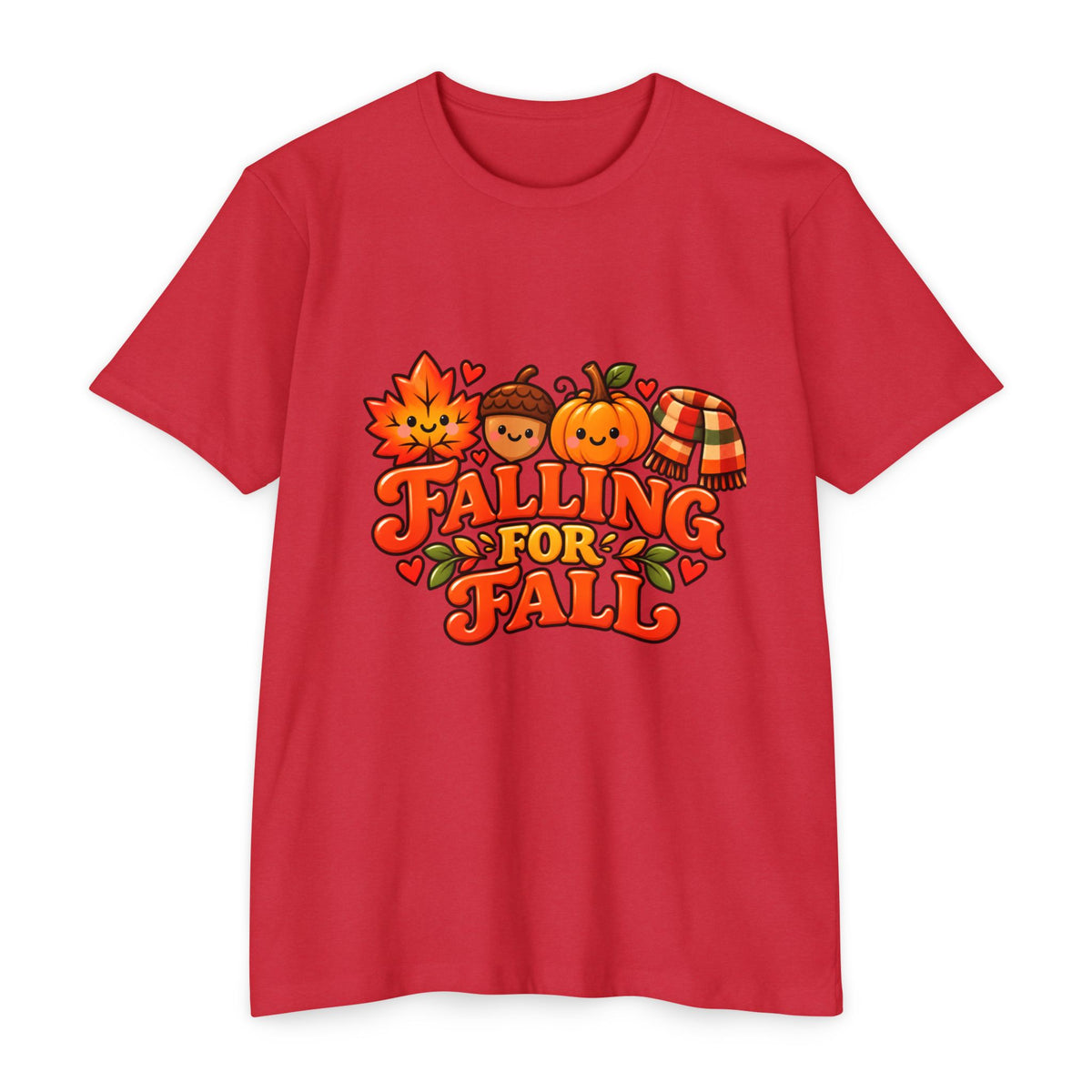 Falling for Fall T-Shirt — Cute Pumpkin & Leaf Autumn Graphic Tee