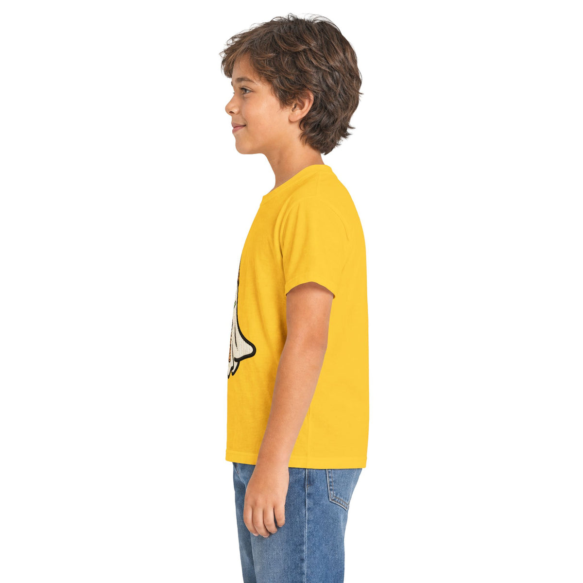 Kids Ghost Bubble Tea Tee — Cute Ghost Wearing Cap with Boba Drink Kids T-Shirt