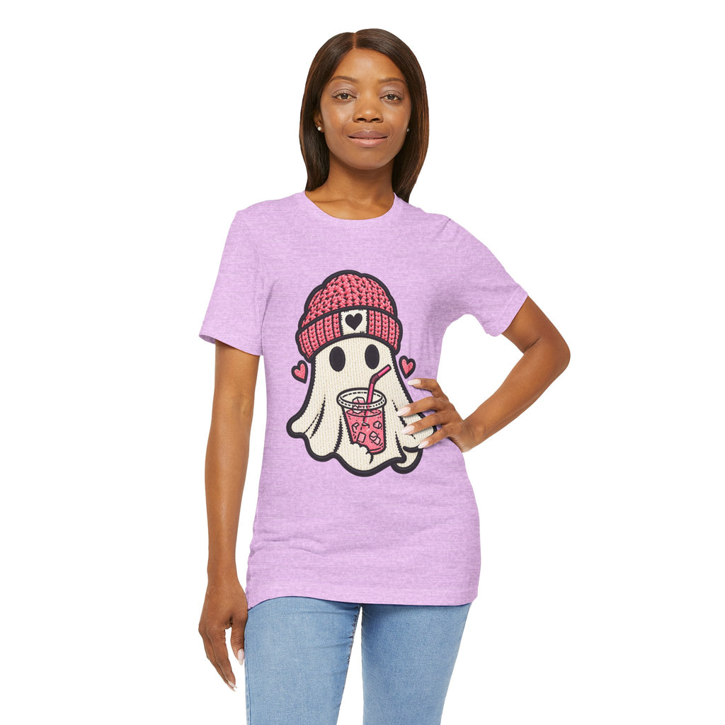 Ghost Boba Tee — Cute Ghost Drinking Bubble Tea Graphic T-Shirt