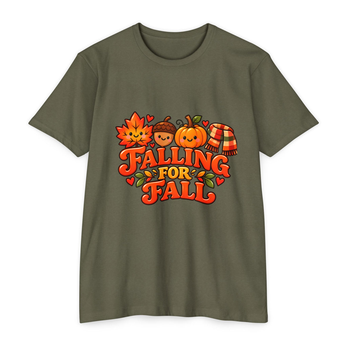 Falling for Fall T-Shirt — Cute Pumpkin & Leaf Autumn Graphic Tee