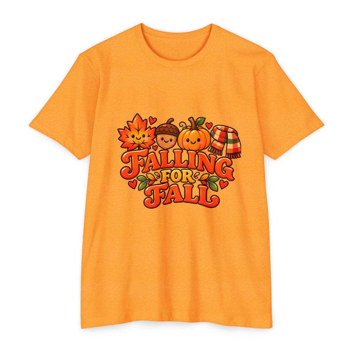 Falling for Fall T-Shirt — Cute Pumpkin & Leaf Autumn Graphic Tee