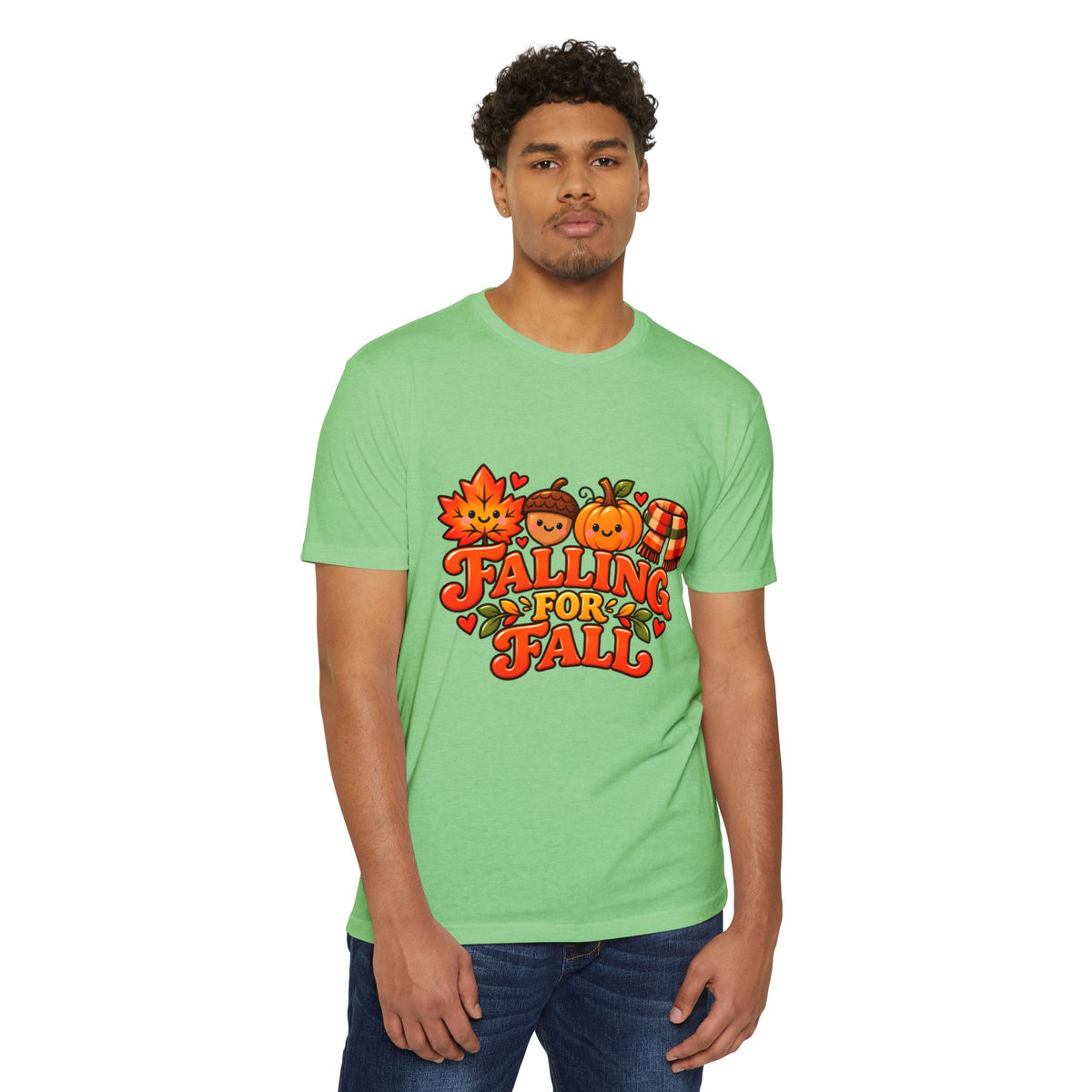 Falling for Fall T-Shirt — Cute Pumpkin & Leaf Autumn Graphic Tee