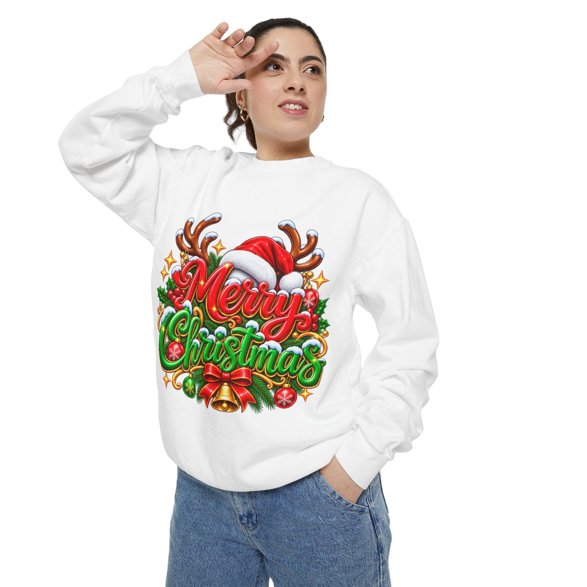 Christmas Sweatshirt — 'Merry Christmas' Festive Holiday Crewneck