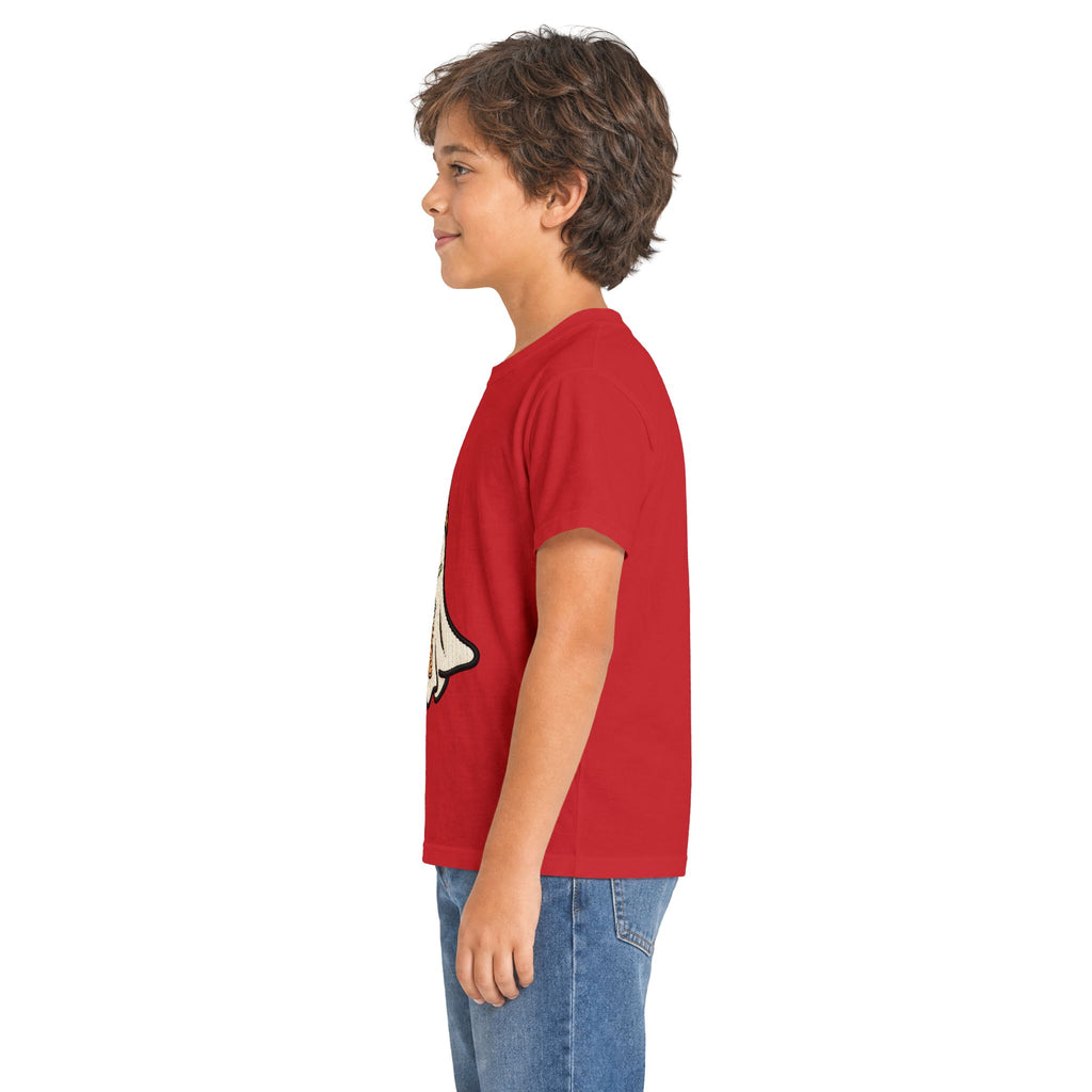 Kids Ghost Bubble Tea Tee — Cute Ghost Wearing Cap with Boba Drink Kids T-Shirt