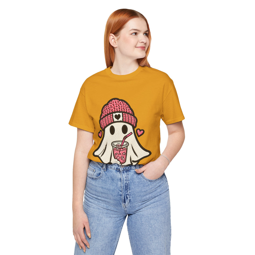 Ghost Boba Tee — Cute Ghost Drinking Bubble Tea Graphic T-Shirt