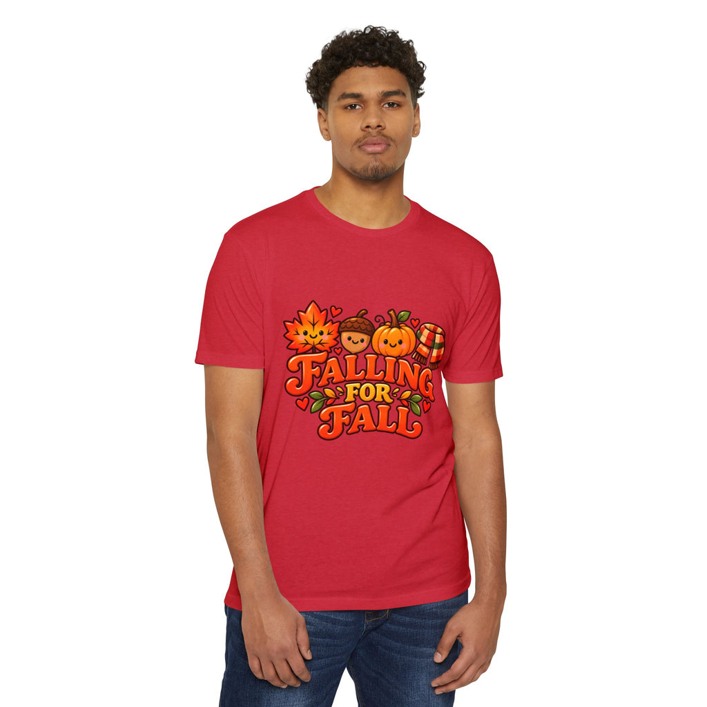 Falling for Fall T-Shirt — Cute Pumpkin & Leaf Autumn Graphic Tee