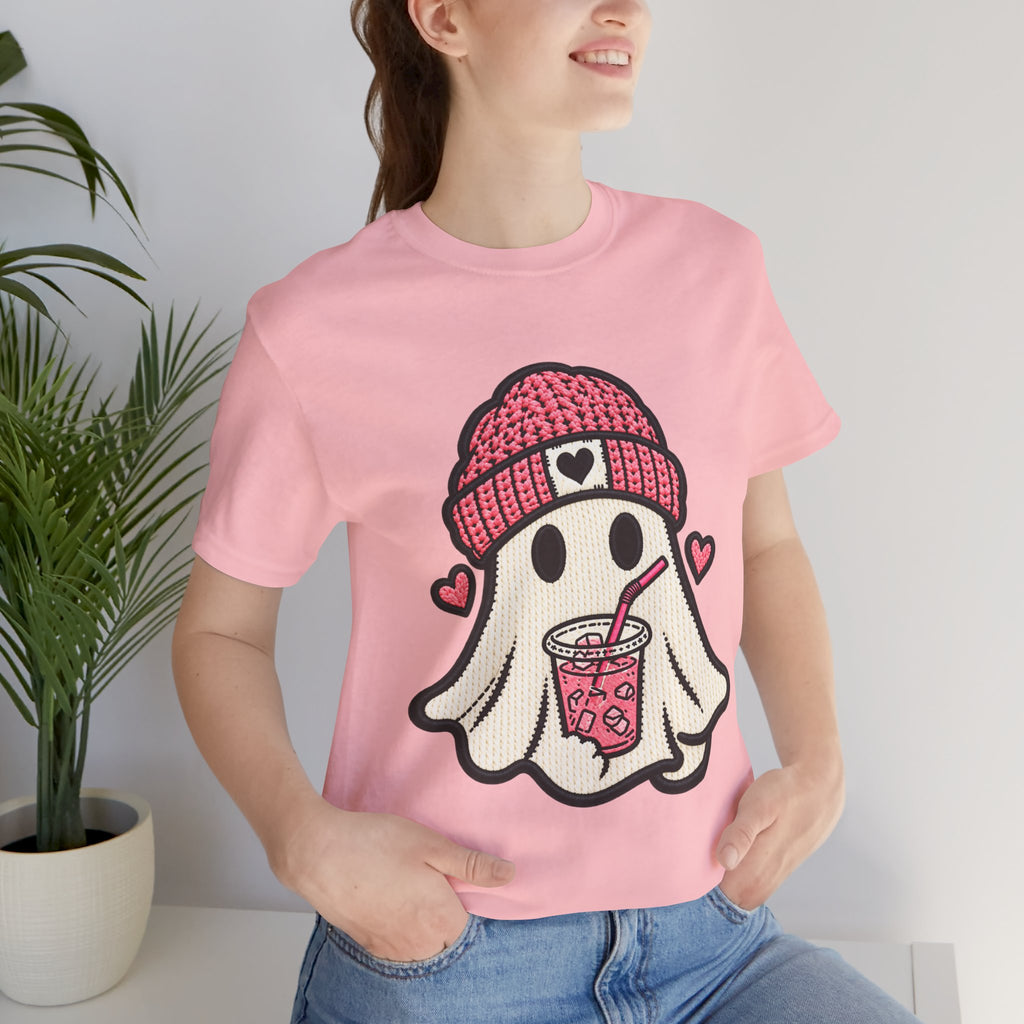Ghost Boba Tee — Cute Ghost Drinking Bubble Tea Graphic T-Shirt