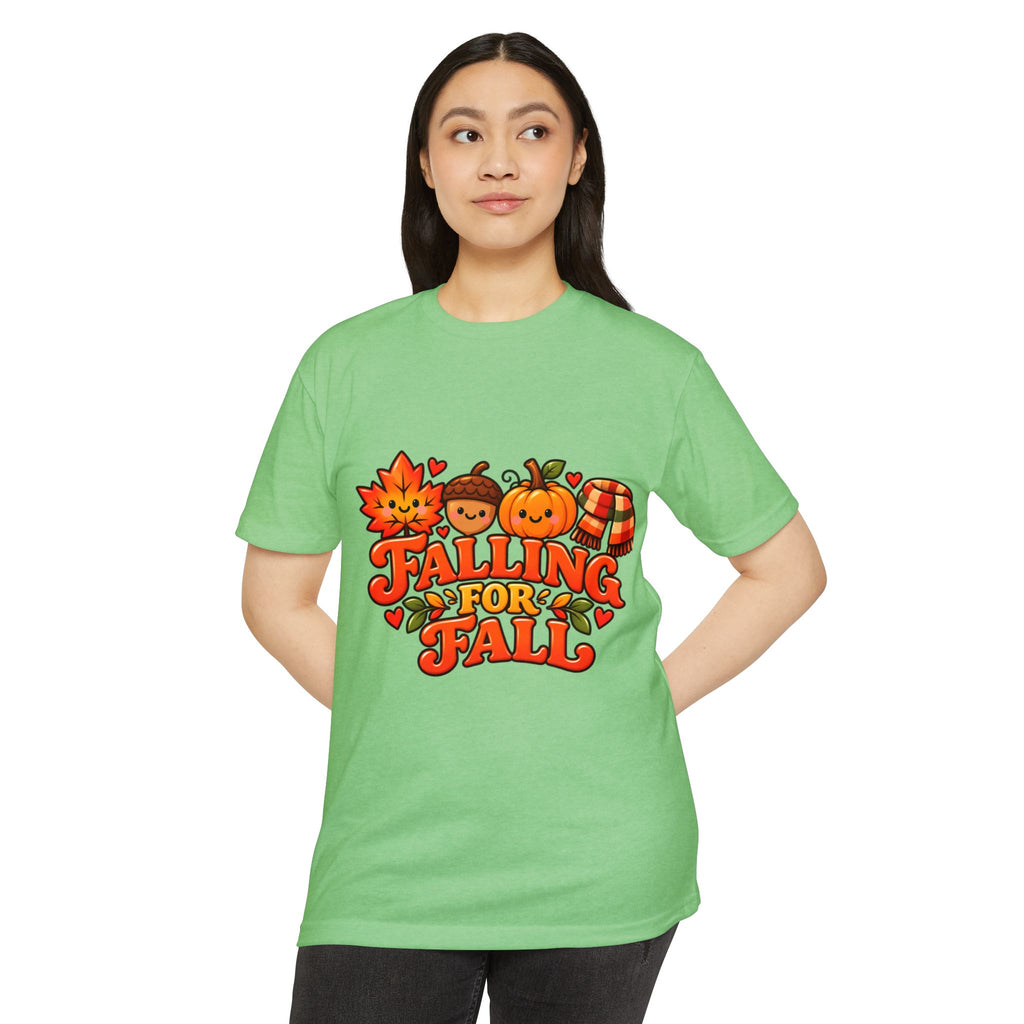 Falling for Fall T-Shirt — Cute Pumpkin & Leaf Autumn Graphic Tee