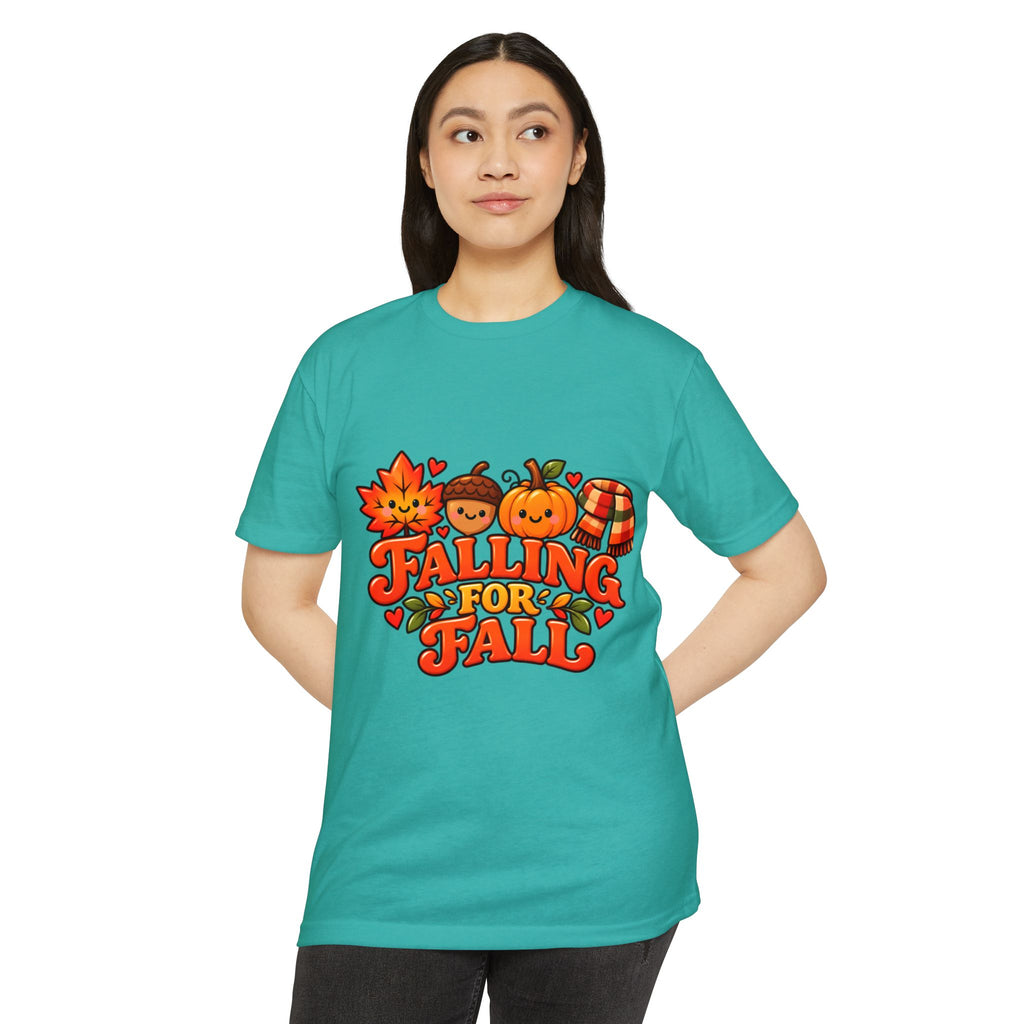 Falling for Fall T-Shirt — Cute Pumpkin & Leaf Autumn Graphic Tee