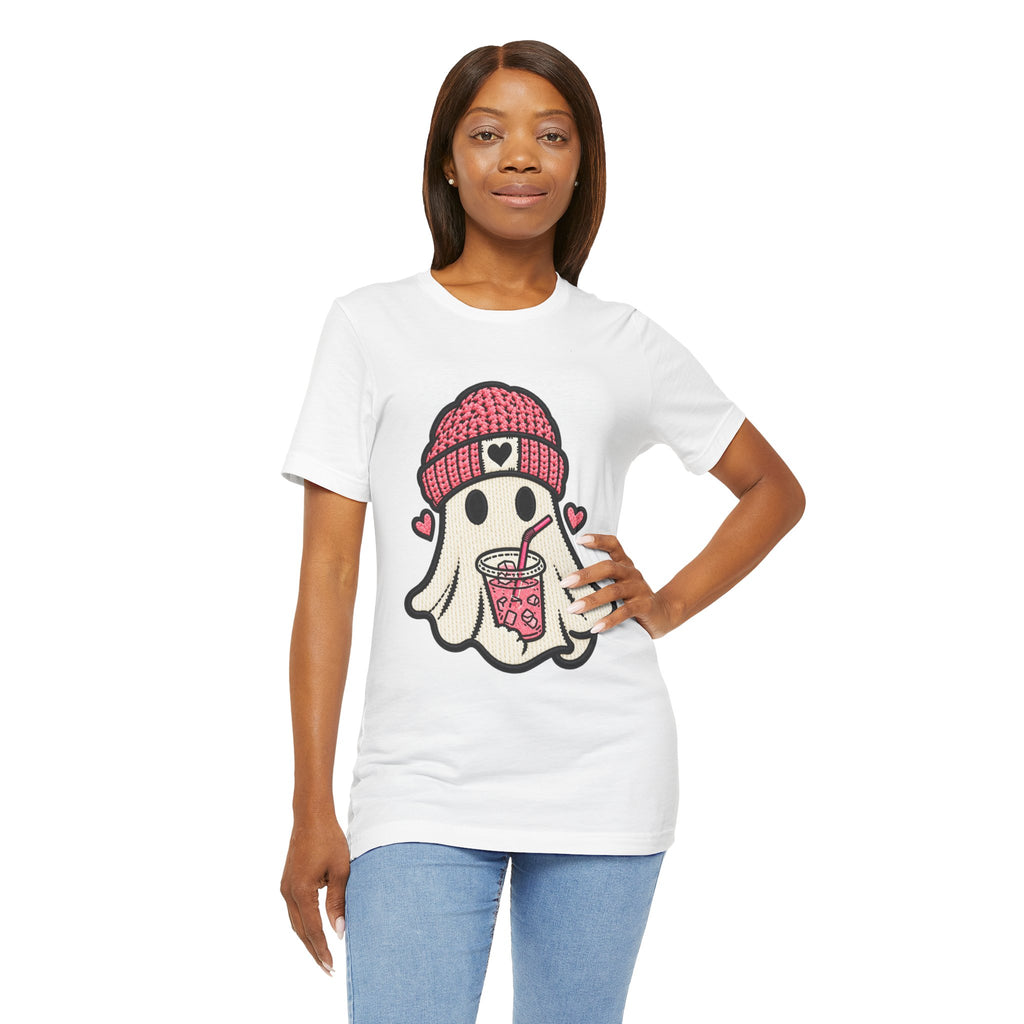Ghost Boba Tee — Cute Ghost Drinking Bubble Tea Graphic T-Shirt