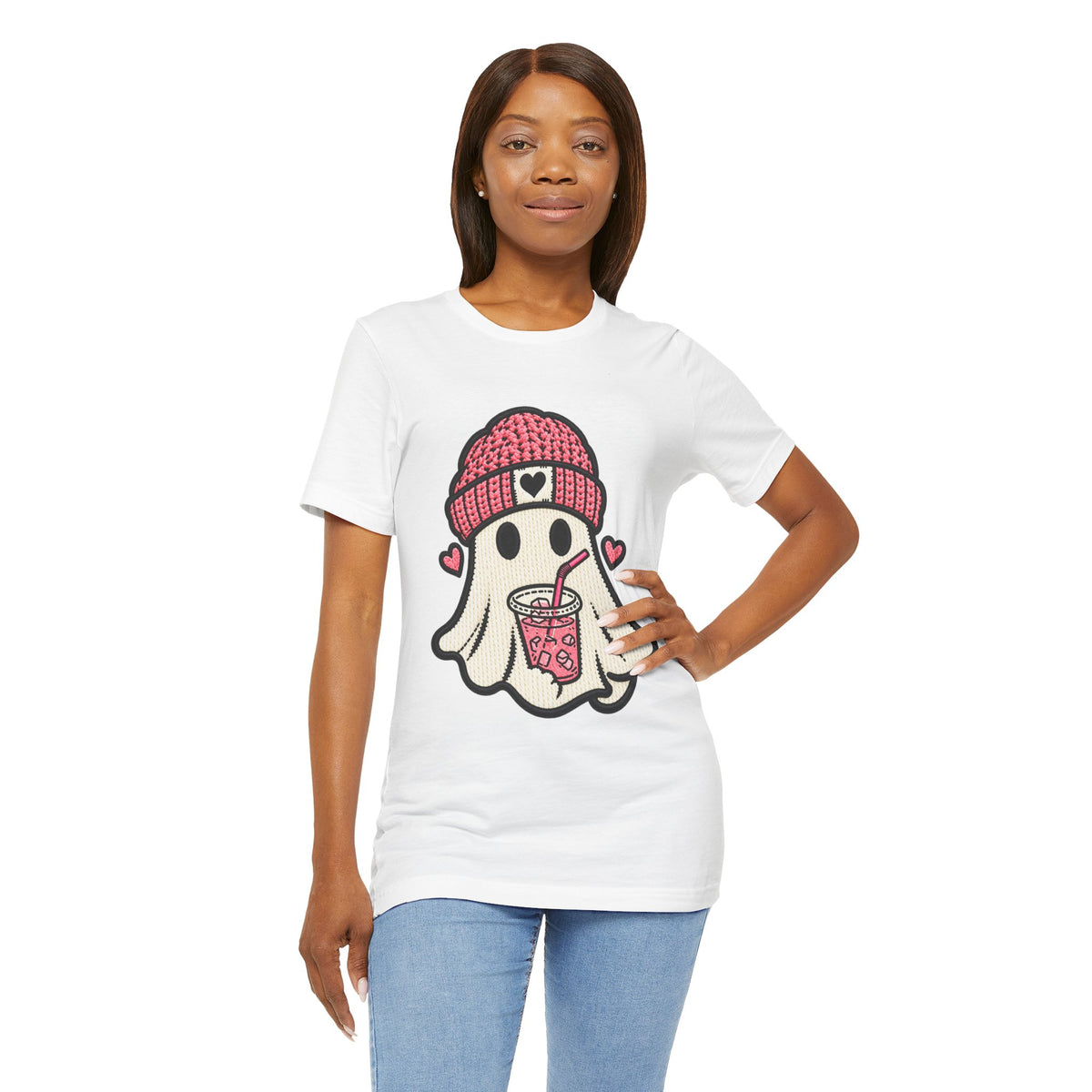 Ghost Boba Tee — Cute Ghost Drinking Bubble Tea Graphic T-Shirt
