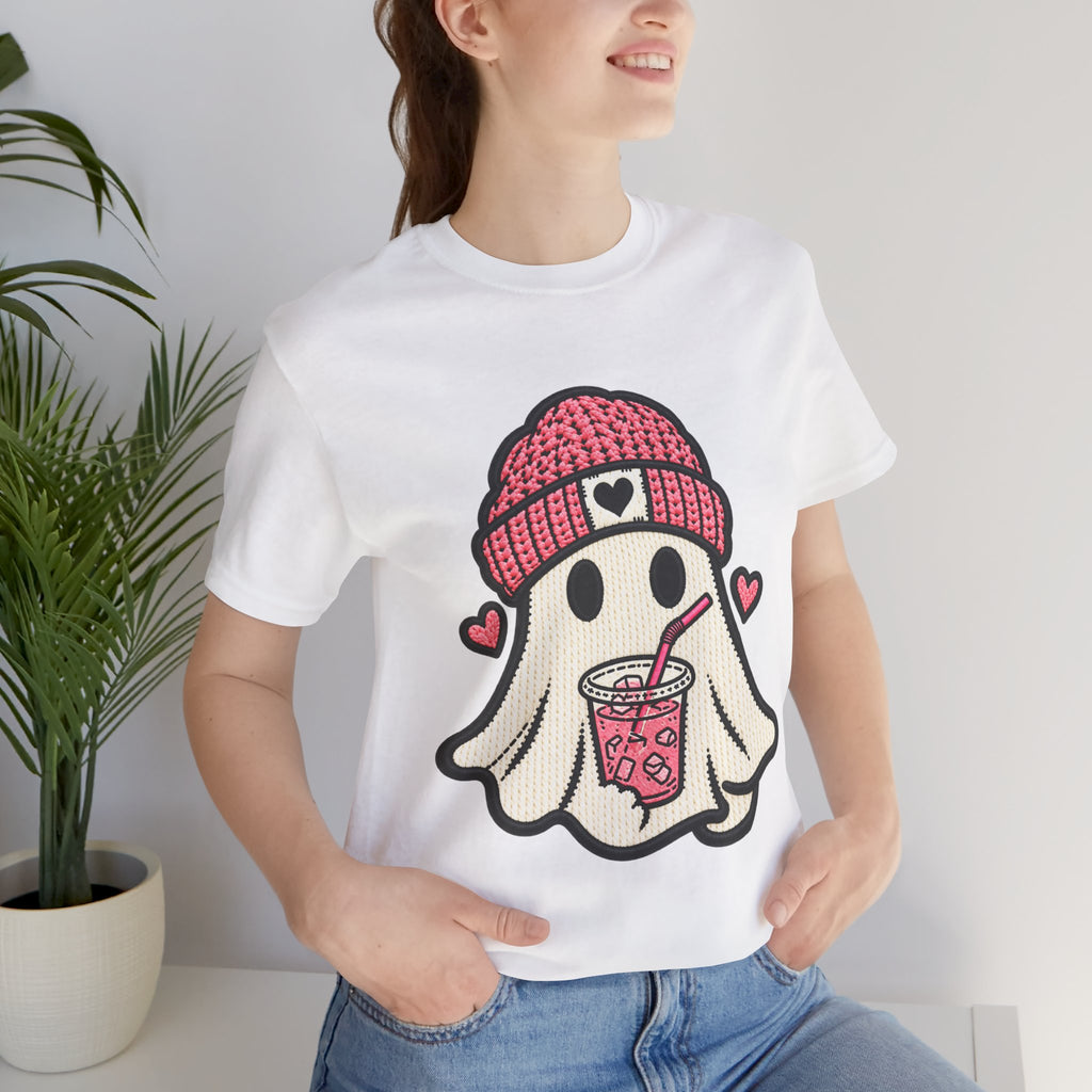 Ghost Boba Tee — Cute Ghost Drinking Bubble Tea Graphic T-Shirt