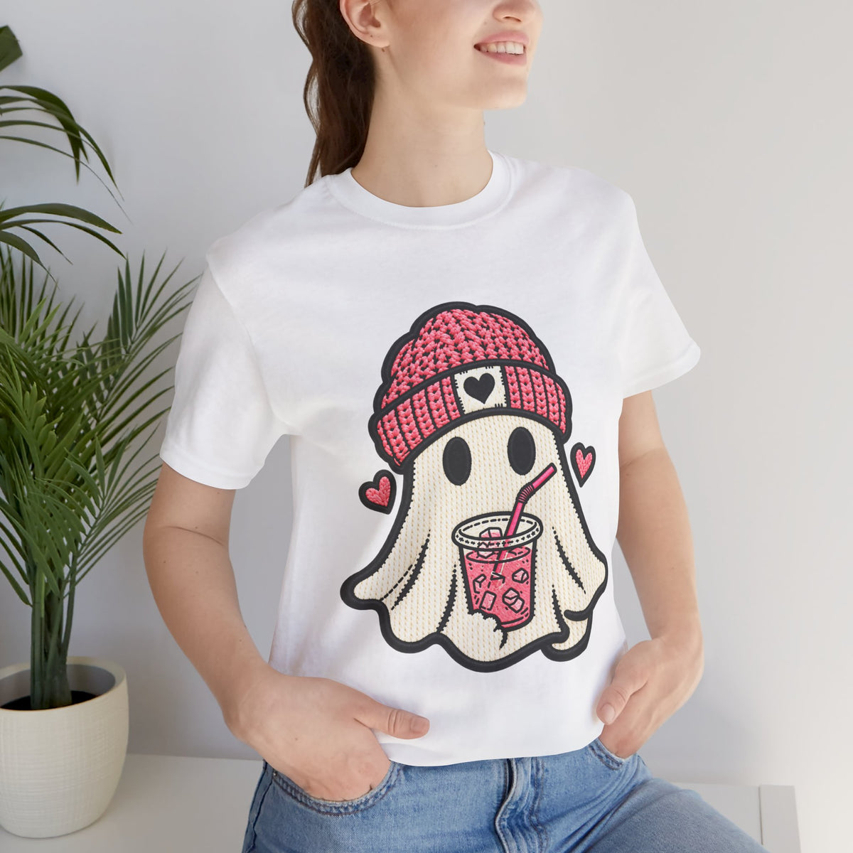 Ghost Boba Tee — Cute Ghost Drinking Bubble Tea Graphic T-Shirt