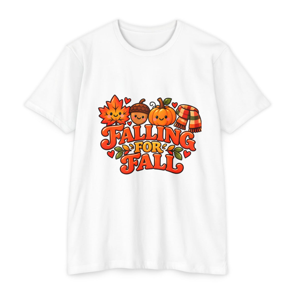 Falling for Fall T-Shirt — Cute Pumpkin & Leaf Autumn Graphic Tee
