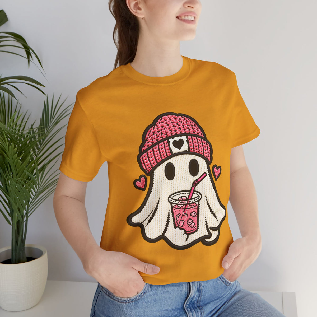 Ghost Boba Tee — Cute Ghost Drinking Bubble Tea Graphic T-Shirt