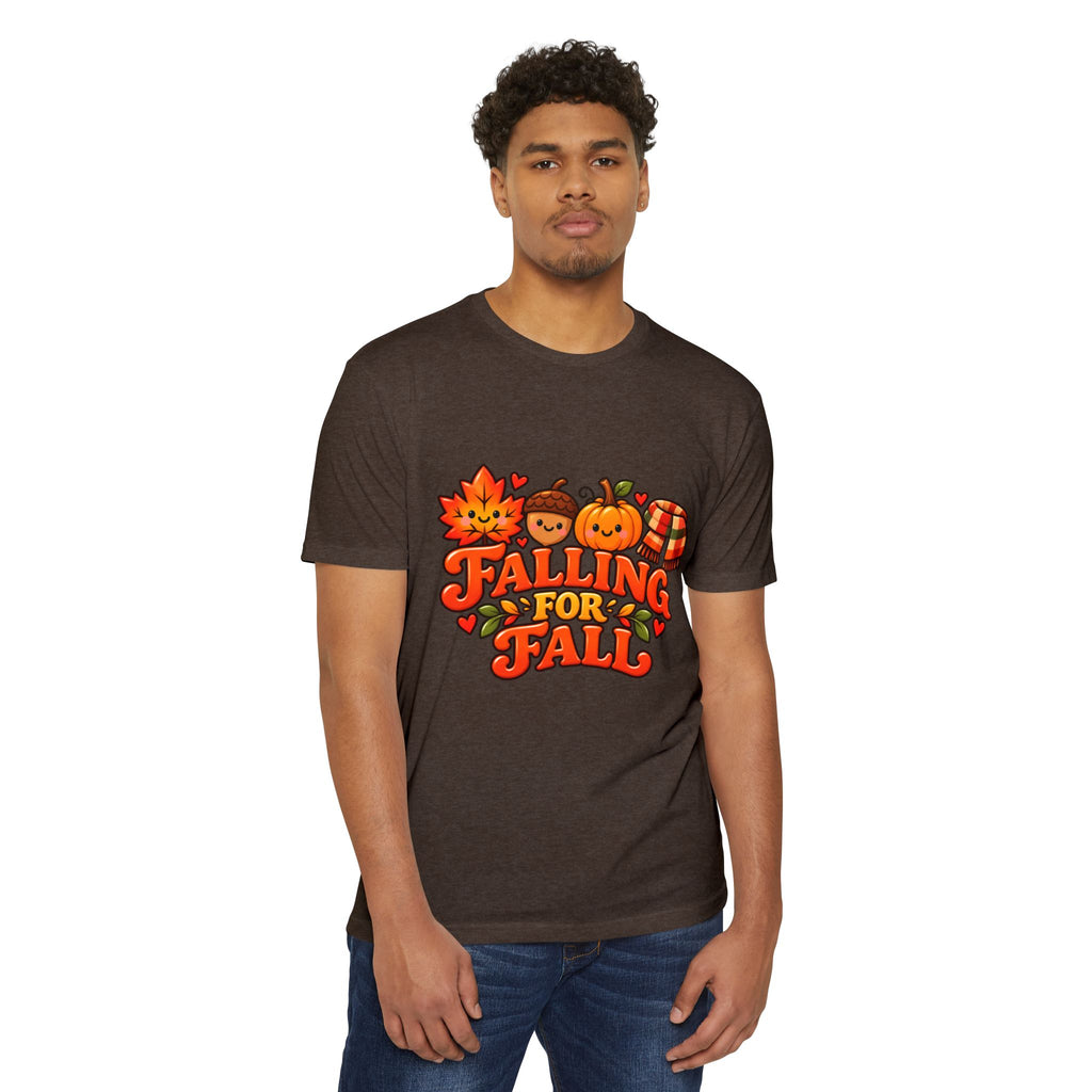 Falling for Fall T-Shirt — Cute Pumpkin & Leaf Autumn Graphic Tee