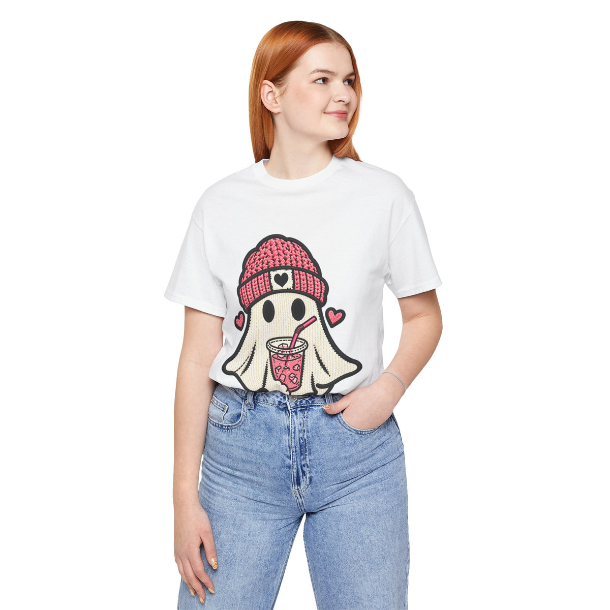 Ghost Boba Tee — Cute Ghost Drinking Bubble Tea Graphic T-Shirt
