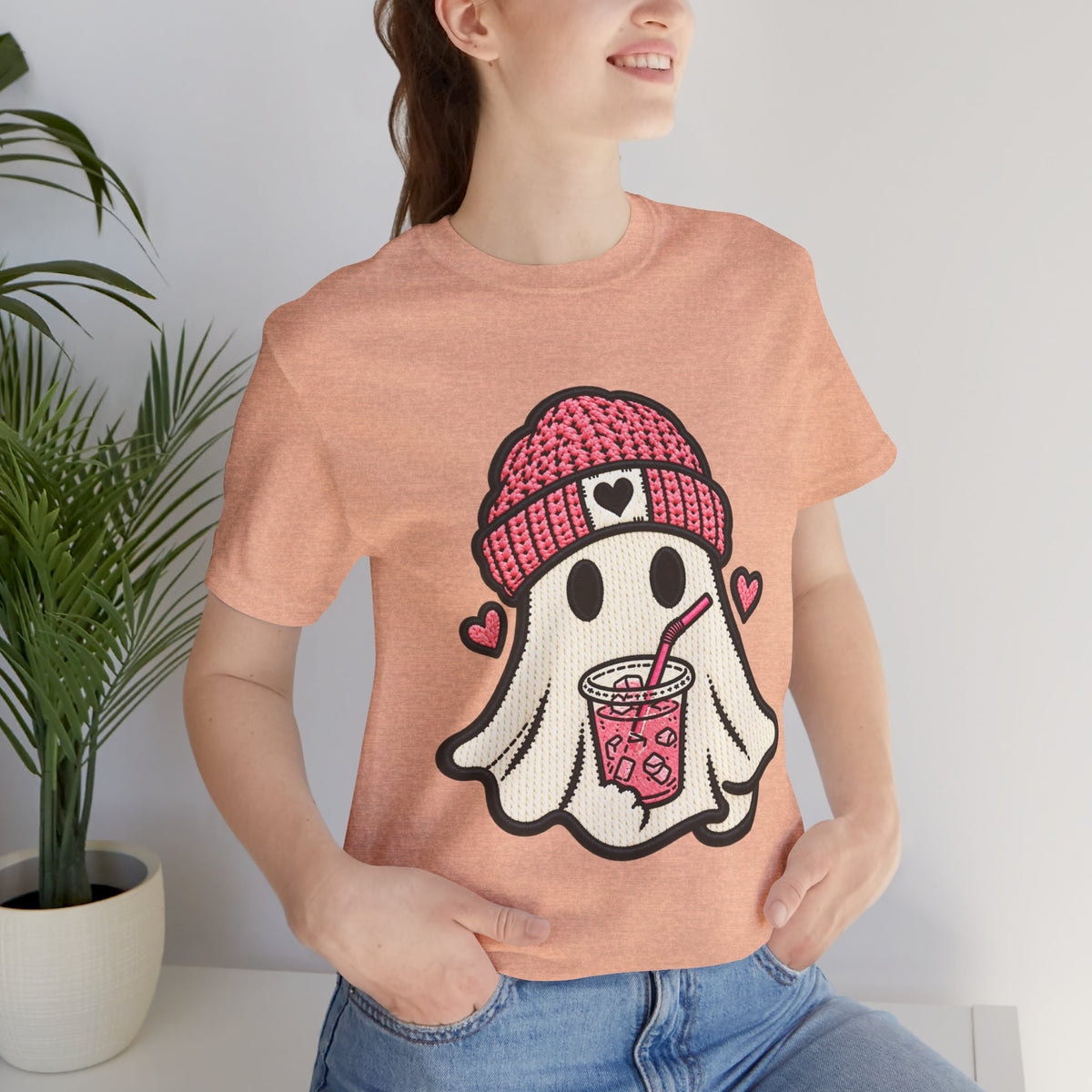 Ghost Boba Tee — Cute Ghost Drinking Bubble Tea Graphic T-Shirt
