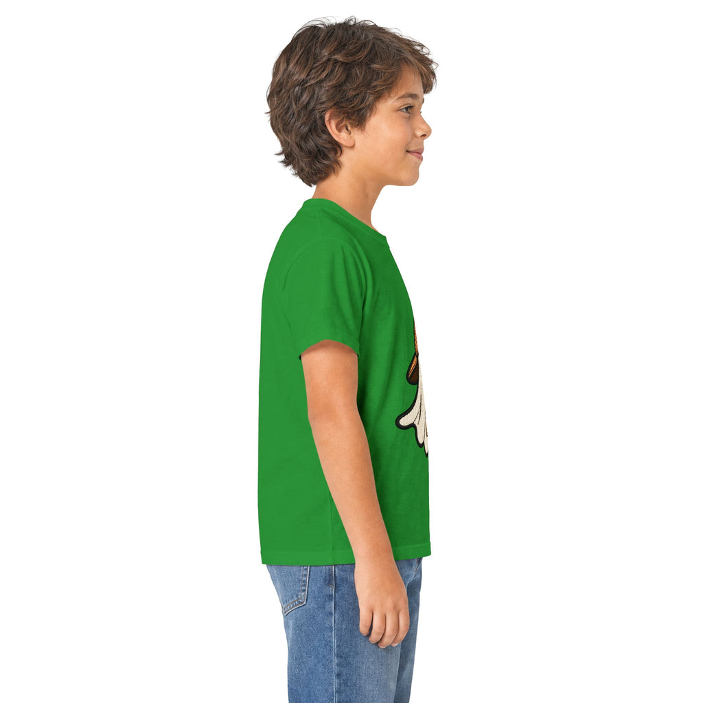 Kids Ghost Bubble Tea Tee — Cute Ghost Wearing Cap with Boba Drink Kids T-Shirt