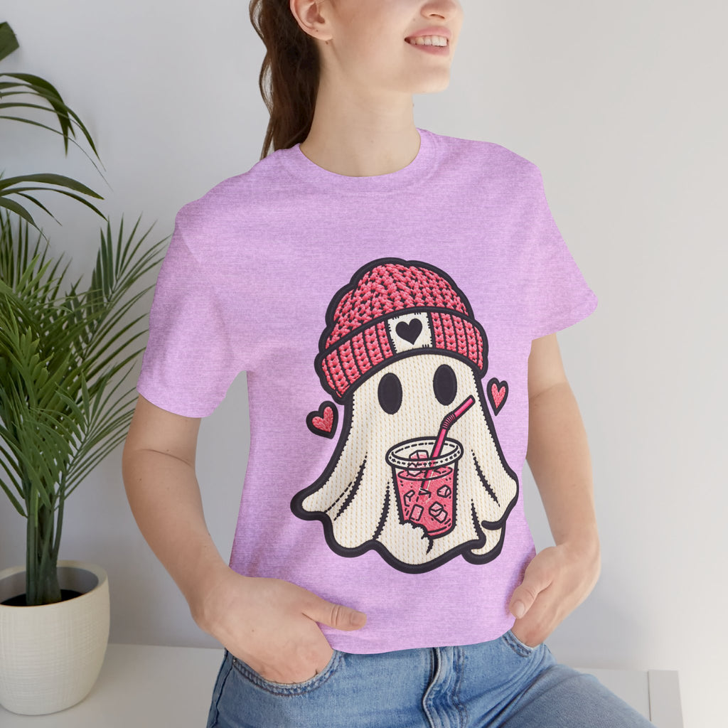 Ghost Boba Tee — Cute Ghost Drinking Bubble Tea Graphic T-Shirt