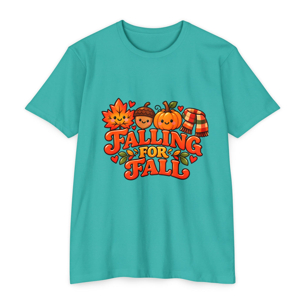 Falling for Fall T-Shirt — Cute Pumpkin & Leaf Autumn Graphic Tee