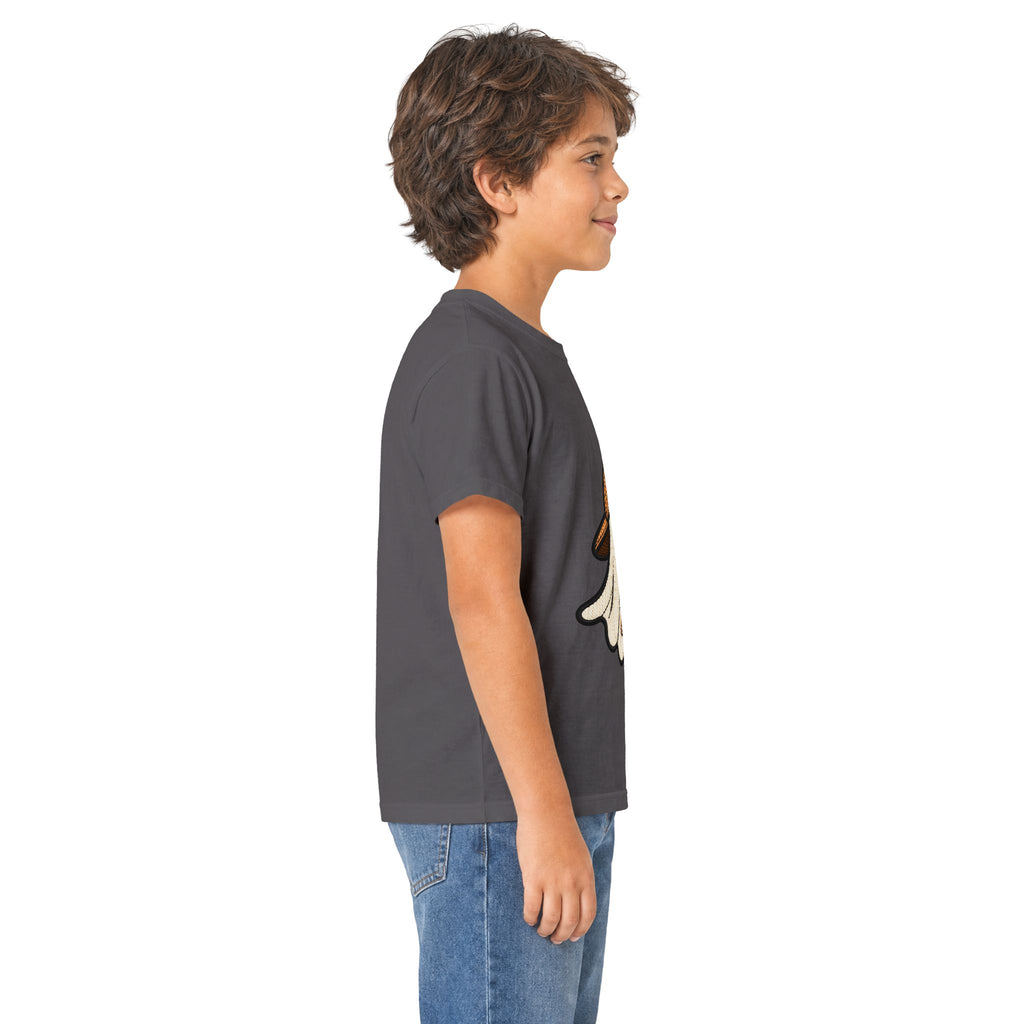 Kids Ghost Bubble Tea Tee — Cute Ghost Wearing Cap with Boba Drink Kids T-Shirt