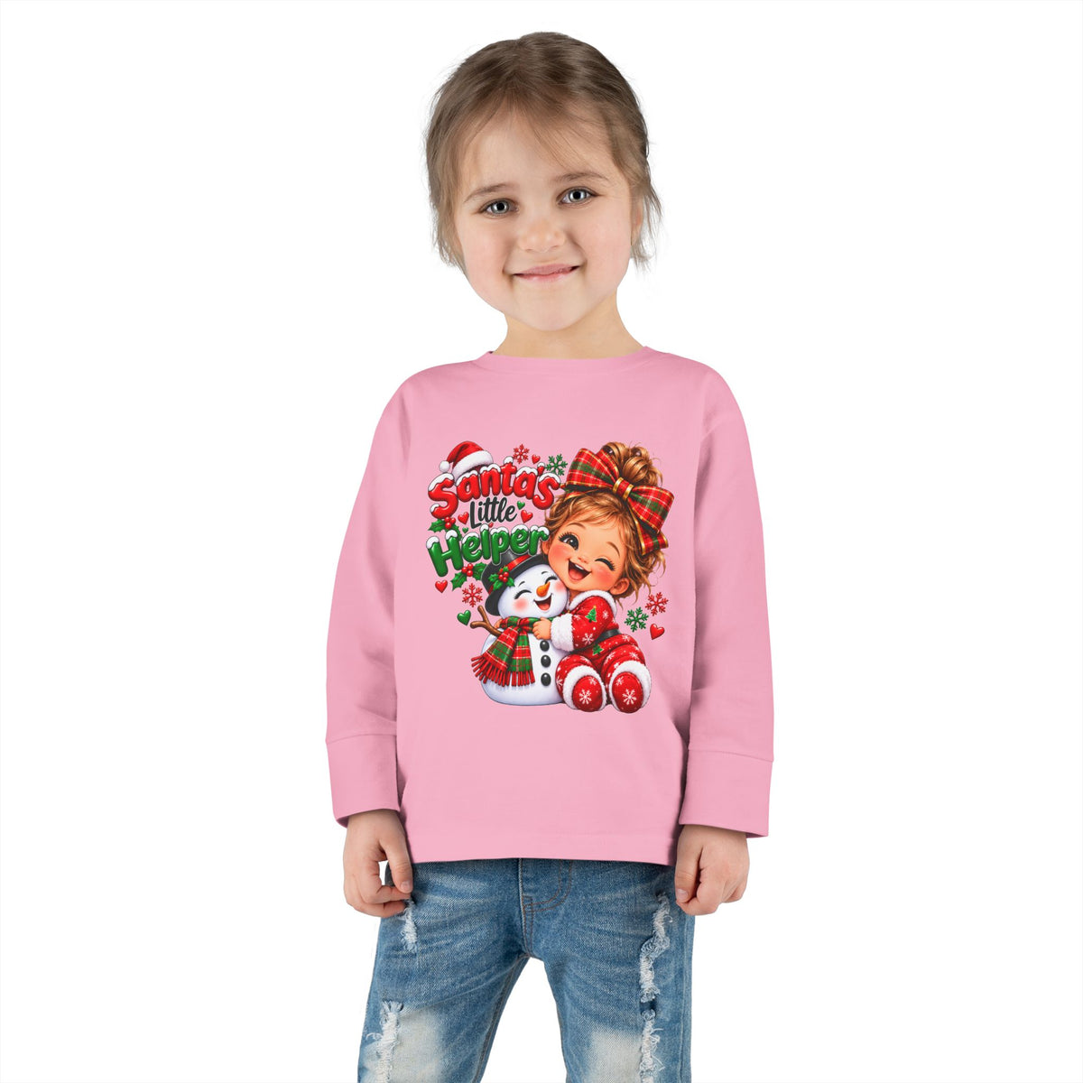 Santa’s Little Helper Christmas Toddler Long Sleeve Tee