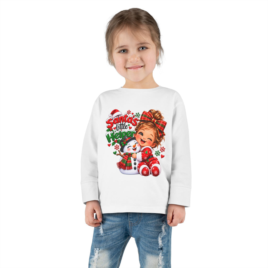 Santa’s Little Helper Christmas Toddler Long Sleeve Tee