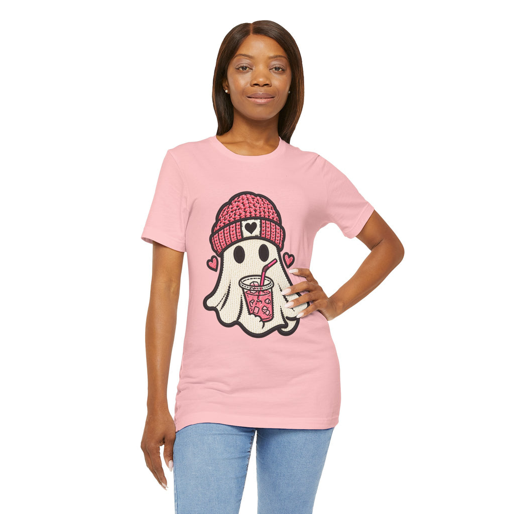 Ghost Boba Tee — Cute Ghost Drinking Bubble Tea Graphic T-Shirt