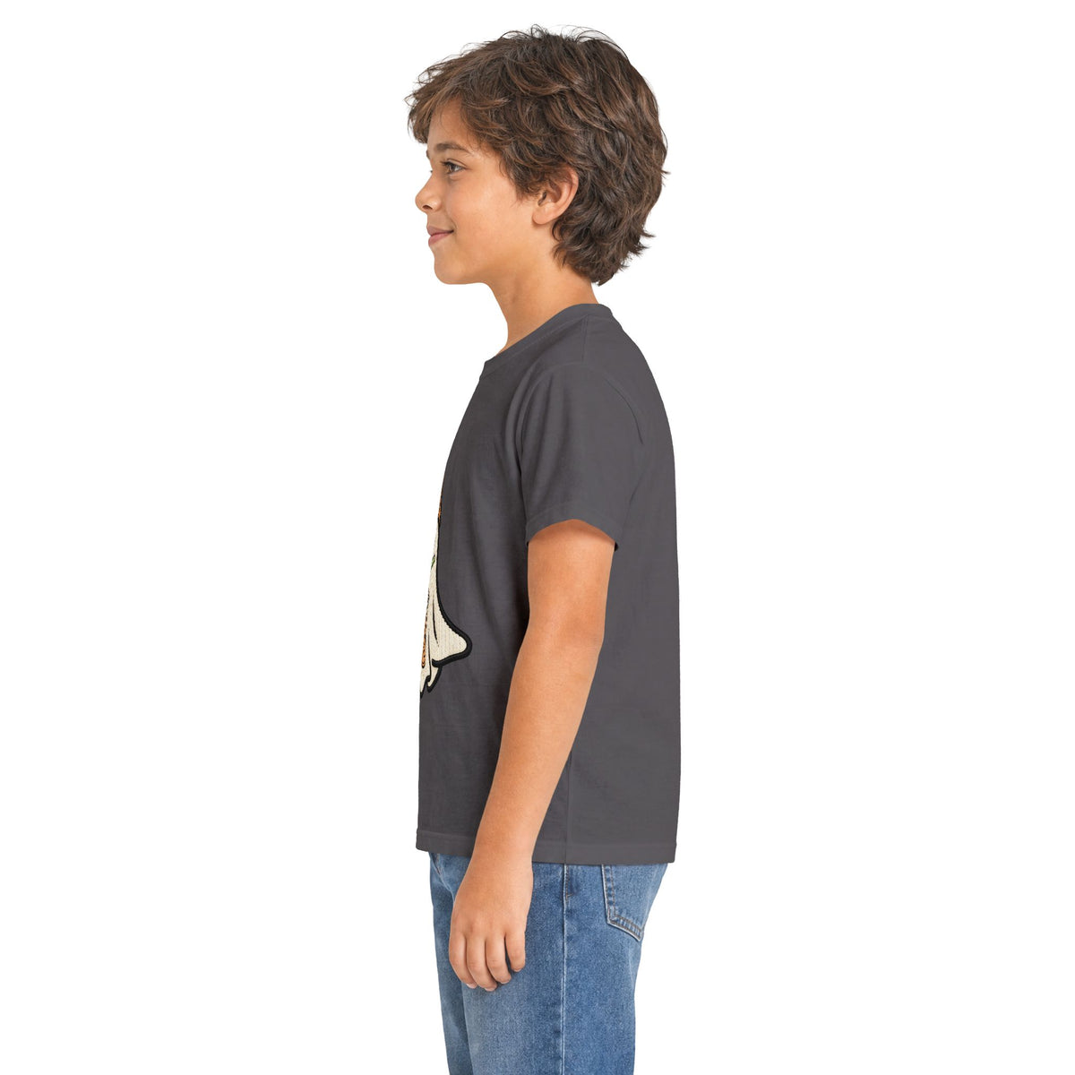 Kids Ghost Bubble Tea Tee — Cute Ghost Wearing Cap with Boba Drink Kids T-Shirt