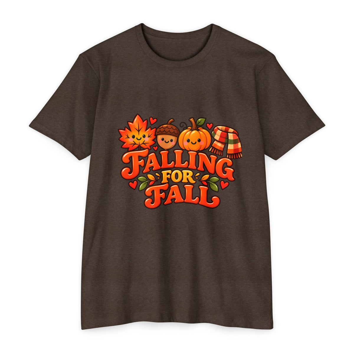 Falling for Fall T-Shirt — Cute Pumpkin & Leaf Autumn Graphic Tee