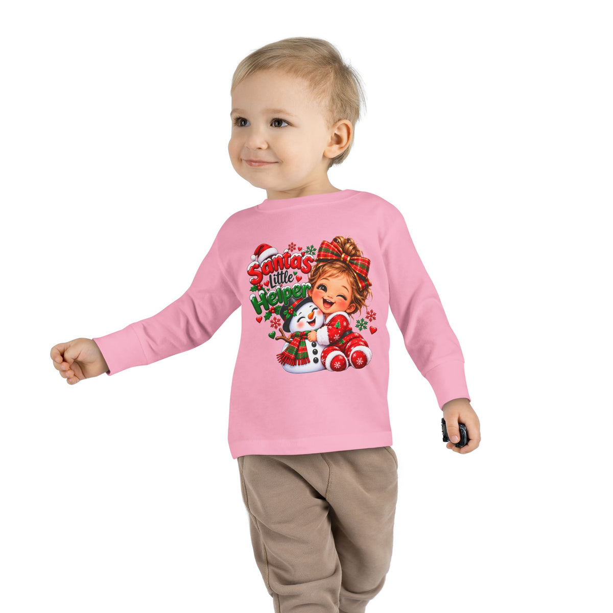 Santa’s Little Helper Christmas Toddler Long Sleeve Tee