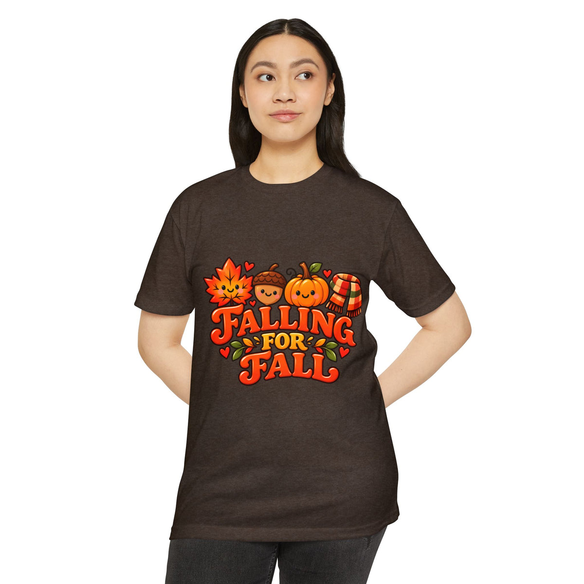 Falling for Fall T-Shirt — Cute Pumpkin & Leaf Autumn Graphic Tee