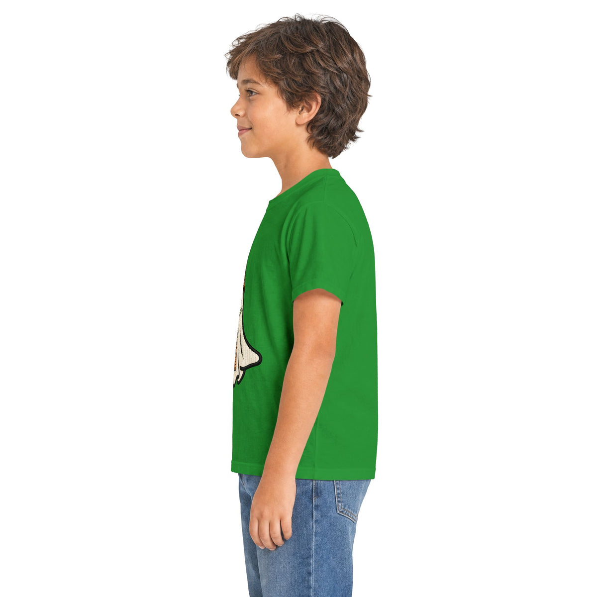 Kids Ghost Bubble Tea Tee — Cute Ghost Wearing Cap with Boba Drink Kids T-Shirt