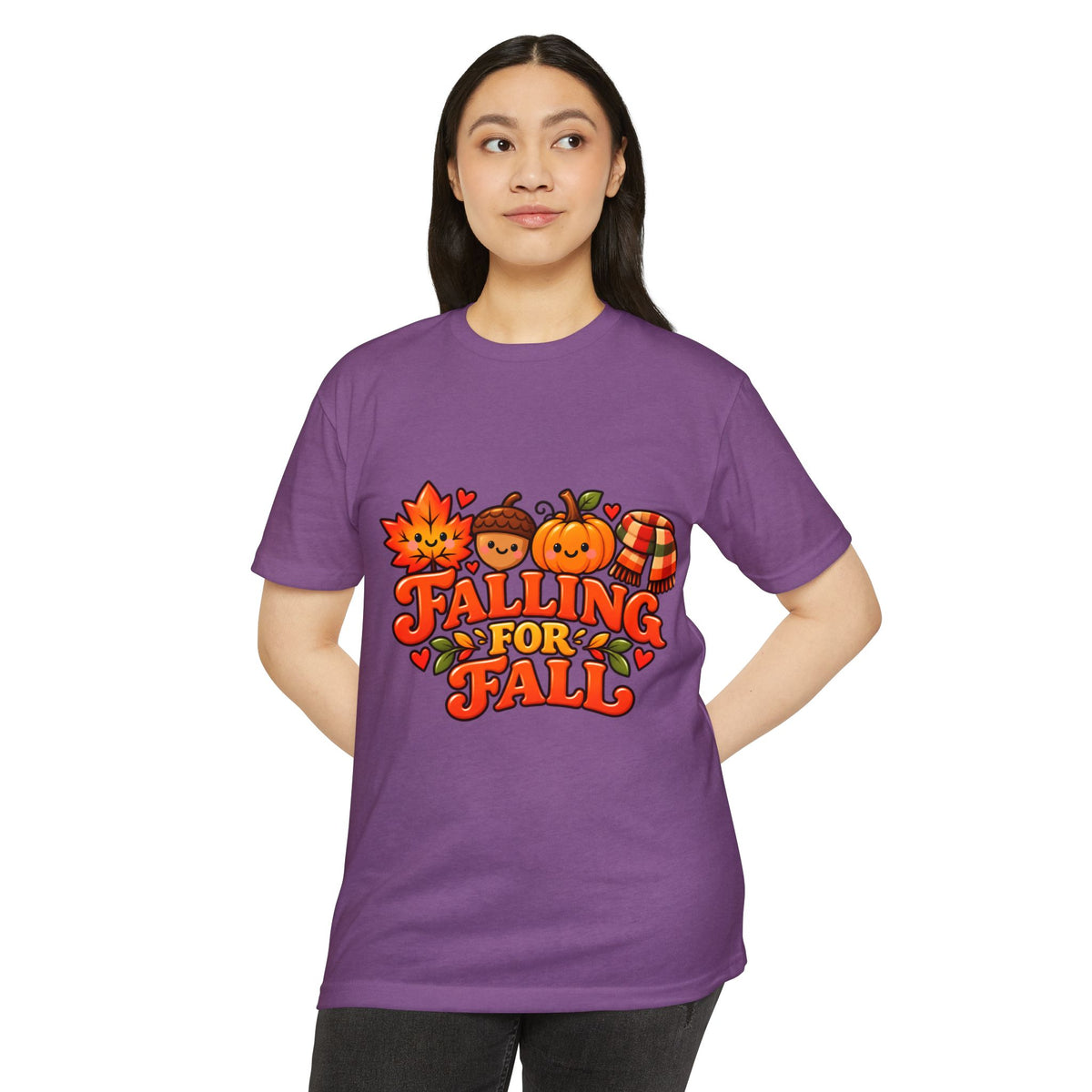 Falling for Fall T-Shirt — Cute Pumpkin & Leaf Autumn Graphic Tee