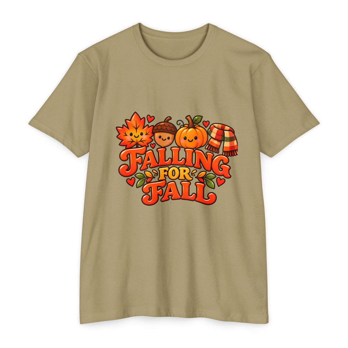 Falling for Fall T-Shirt — Cute Pumpkin & Leaf Autumn Graphic Tee