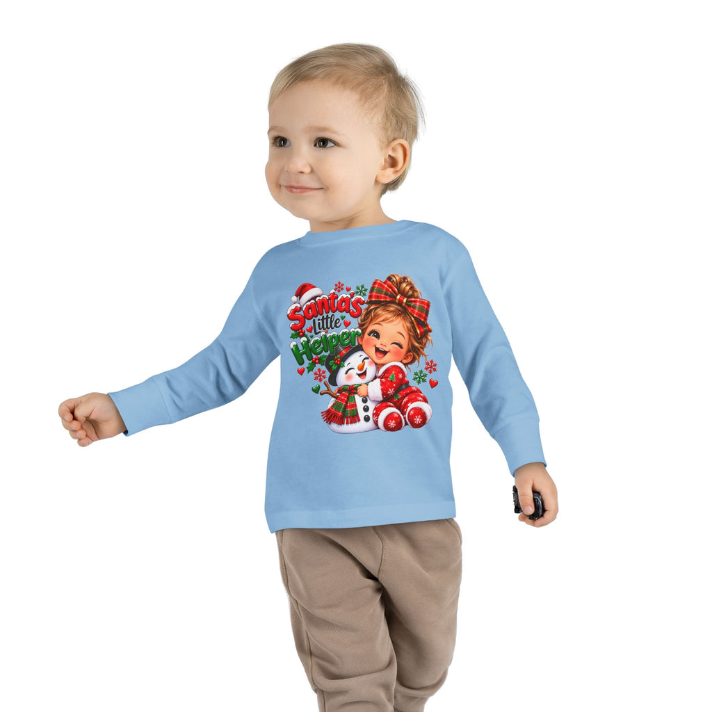 Santa’s Little Helper Christmas Toddler Long Sleeve Tee