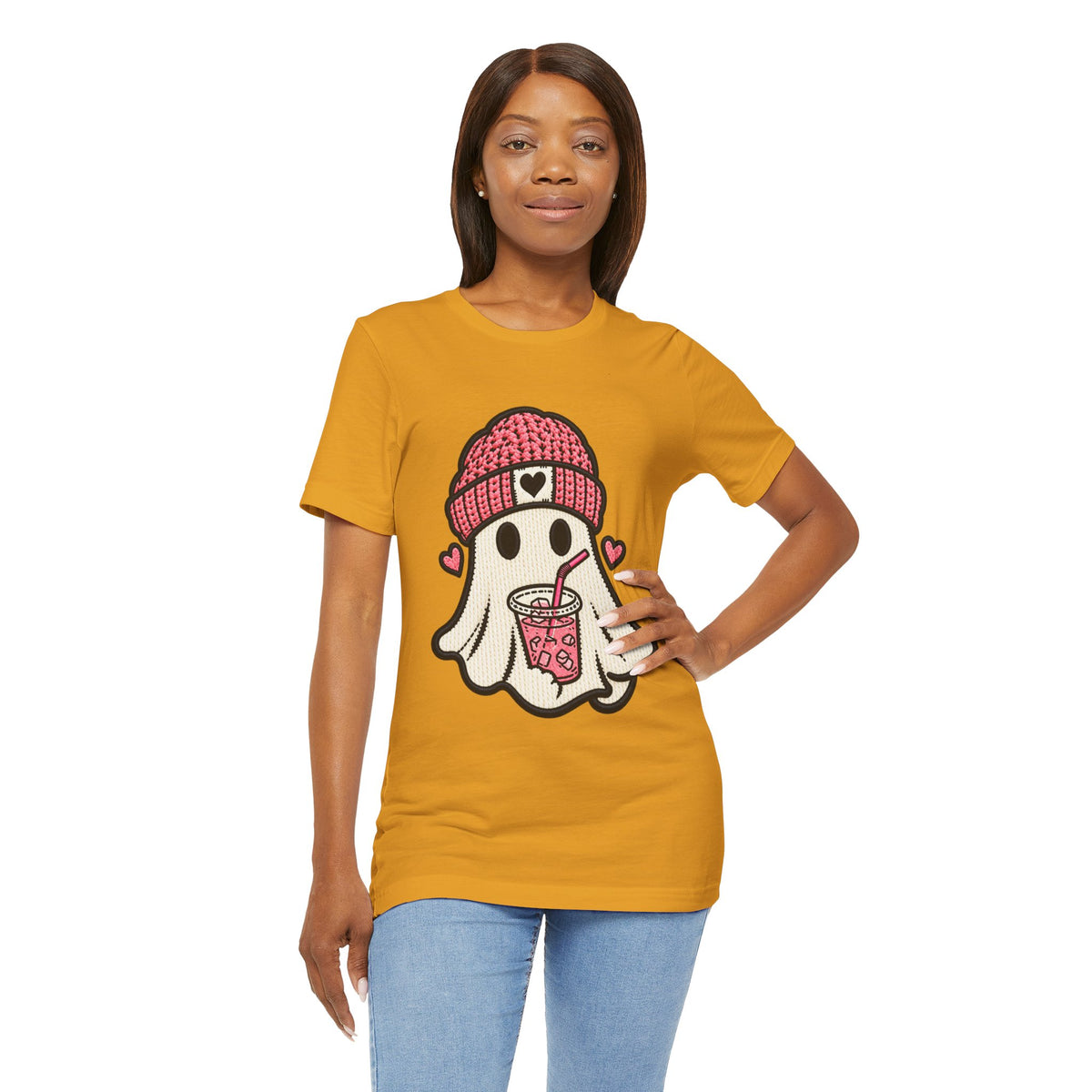 Ghost Boba Tee — Cute Ghost Drinking Bubble Tea Graphic T-Shirt