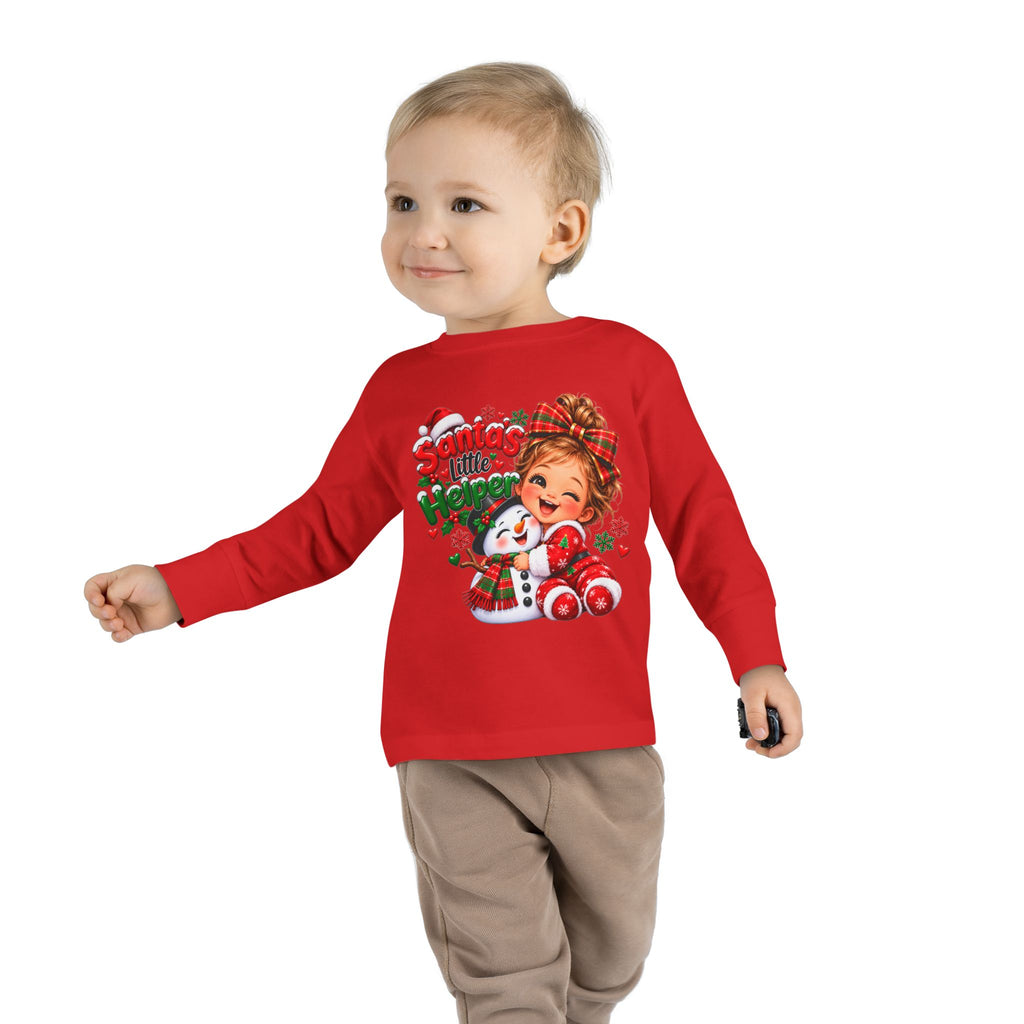 Santa’s Little Helper Christmas Toddler Long Sleeve Tee