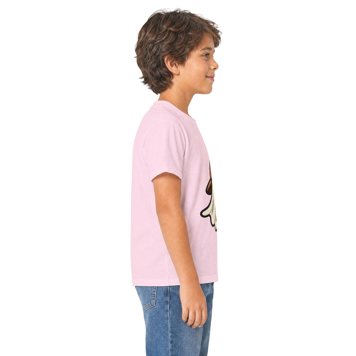 Kids Ghost Bubble Tea Tee — Cute Ghost Wearing Cap with Boba Drink Kids T-Shirt