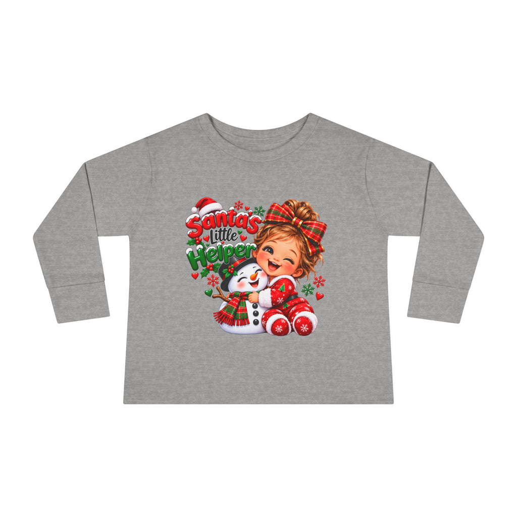 Santa’s Little Helper Christmas Toddler Long Sleeve Tee