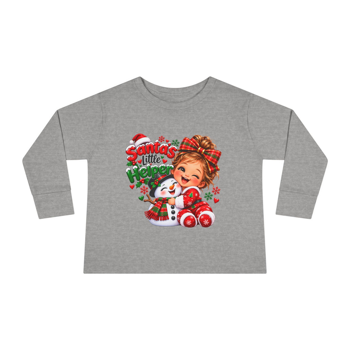 Santa’s Little Helper Christmas Toddler Long Sleeve Tee