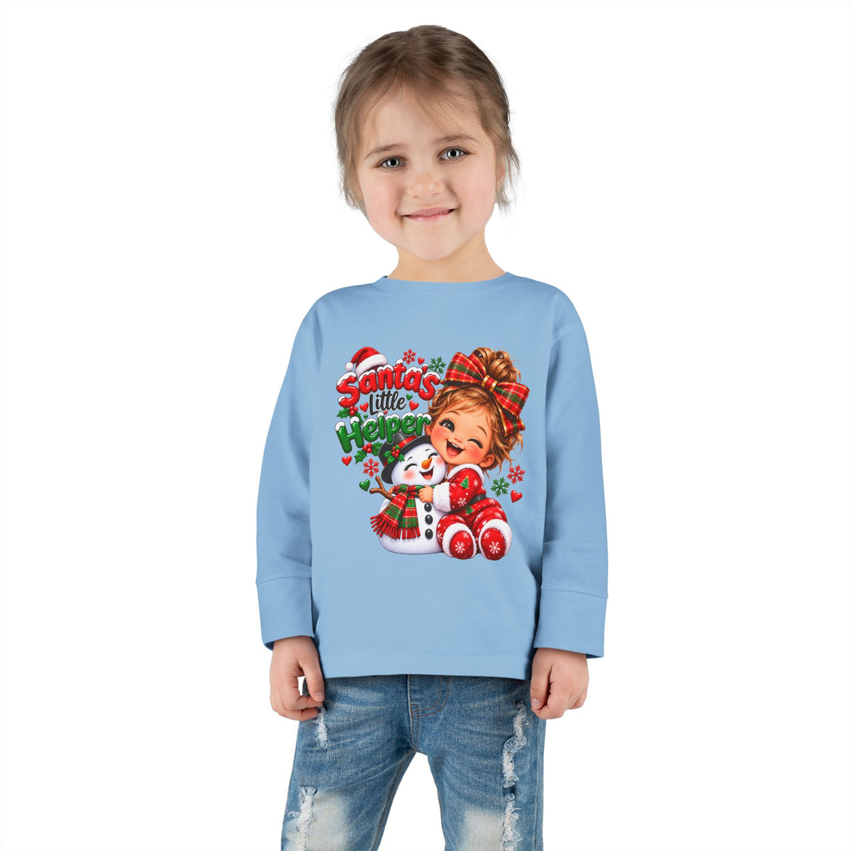 Santa’s Little Helper Christmas Toddler Long Sleeve Tee
