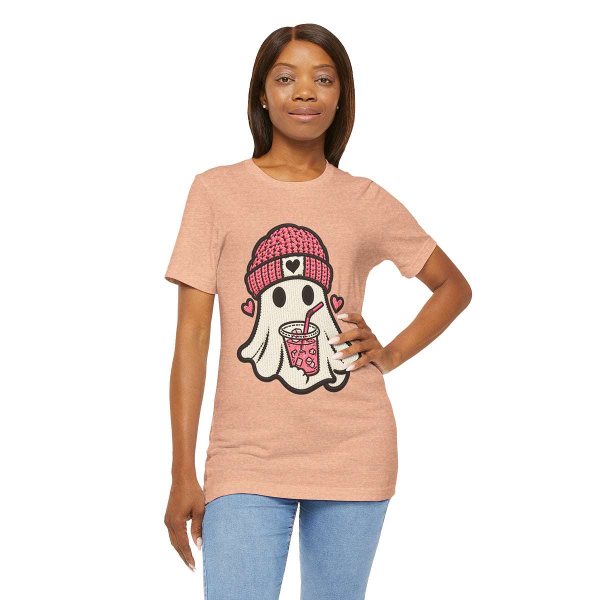 Ghost Boba Tee — Cute Ghost Drinking Bubble Tea Graphic T-Shirt
